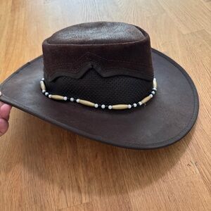 Bullhide LARGE Brown Leather Cowgirl Cowboy Festival Western Rodeo Hat